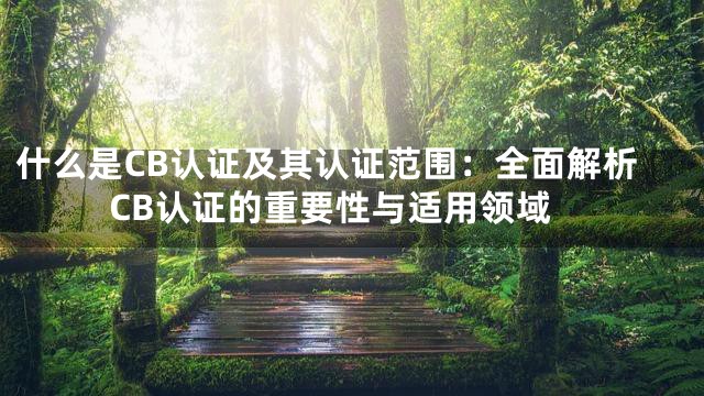 什么是CB认证及其认证范围：全面解析CB认证的重要性与适用领域