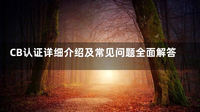 CB认证详细介绍及常见问题全面解答