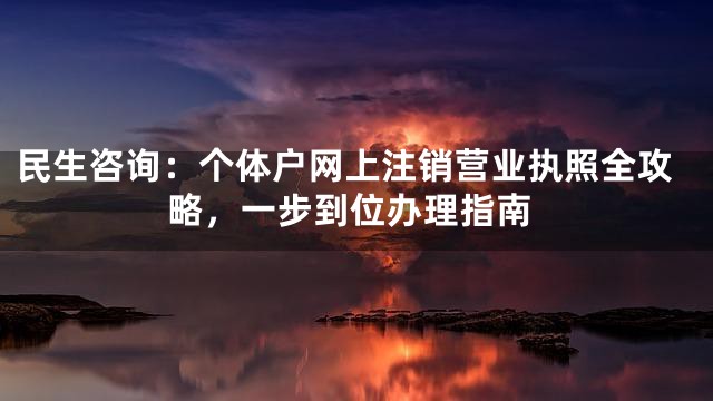 民生咨询：个体户网上注销营业执照全攻略，一步到位办理指南