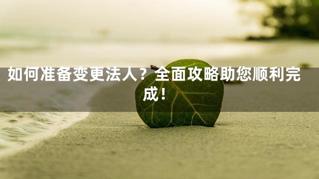 如何准备变更法人？全面攻略助您顺利完成！