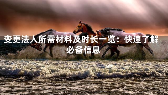 变更法人所需材料及时长一览：快速了解必备信息