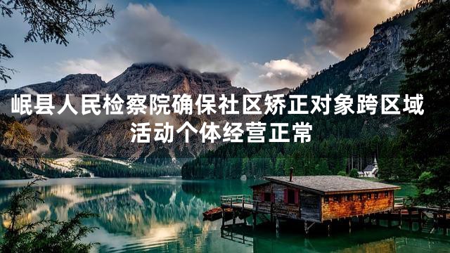 岷县人民检察院确保社区矫正对象跨区域活动个体经营正常