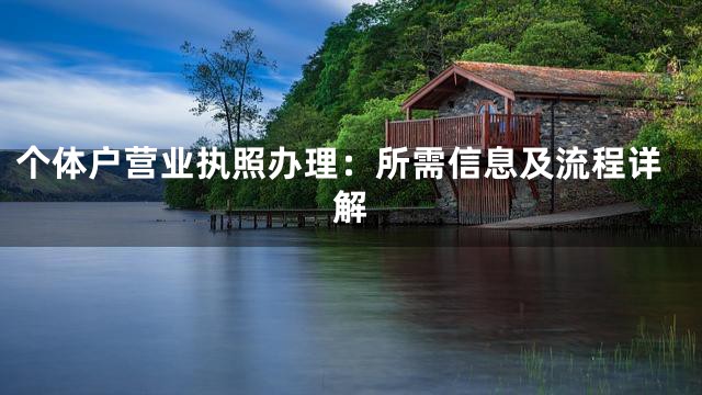 个体户营业执照办理：所需信息及流程详解