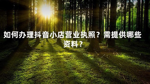 如何办理抖音小店营业执照？需提供哪些资料？