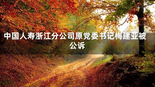 中国人寿浙江分公司原党委书记梅建亚被公诉