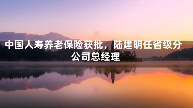 中国人寿养老保险获批，陆建明任省级分公司总经理
