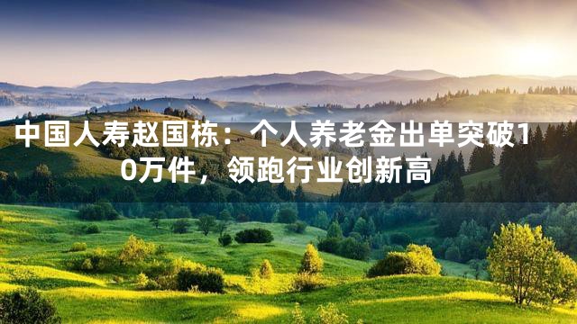中国人寿赵国栋：个人养老金出单突破10万件，领跑行业创新高