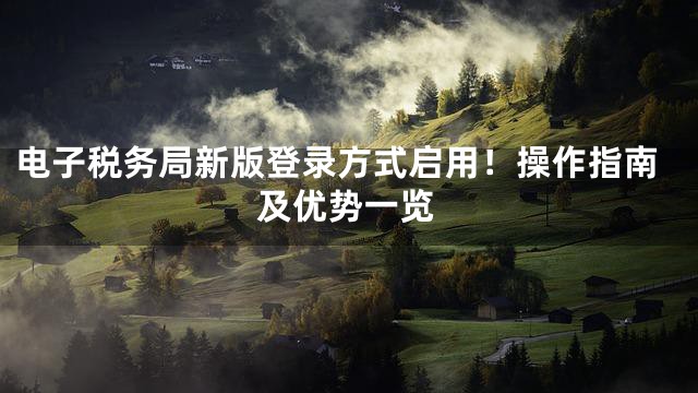 电子税务局新版登录方式启用！操作指南及优势一览