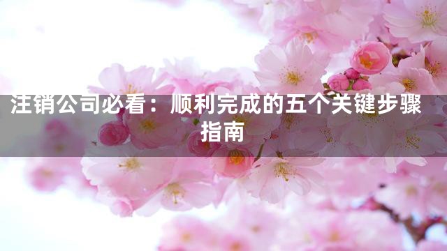 注销公司必看：顺利完成的五个关键步骤指南