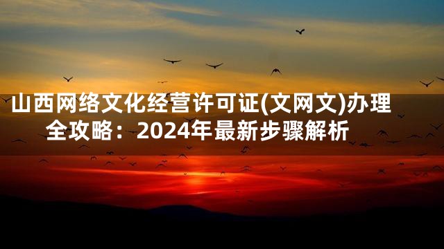 山西网络文化经营许可证(文网文)办理全攻略：2024年最新步骤解析