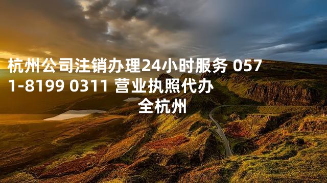 杭州公司注销办理24小时服务 0571-8199 0311 营业执照代办全杭州
