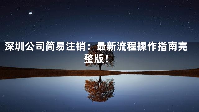 深圳公司简易注销：最新流程操作指南完整版！