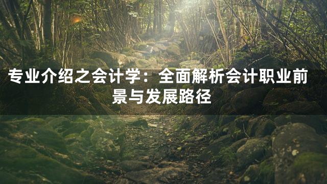 专业介绍之会计学：全面解析会计职业前景与发展路径