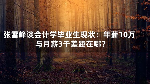 张雪峰谈会计学毕业生现状：年薪10万与月薪3千差距在哪？