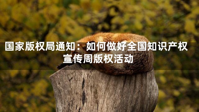 国家版权局通知：如何做好全国知识产权宣传周版权活动
