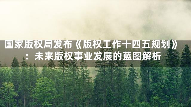 国家版权局发布《版权工作十四五规划》：未来版权事业发展的蓝图解析
