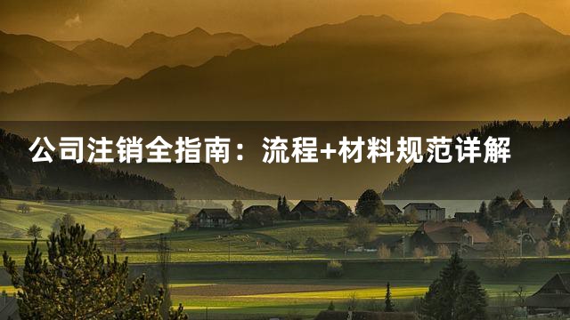 公司注销全指南：流程+材料规范详解