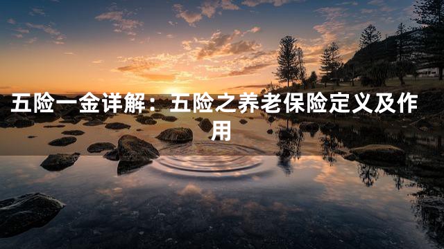 五险一金详解：五险之养老保险定义及作用