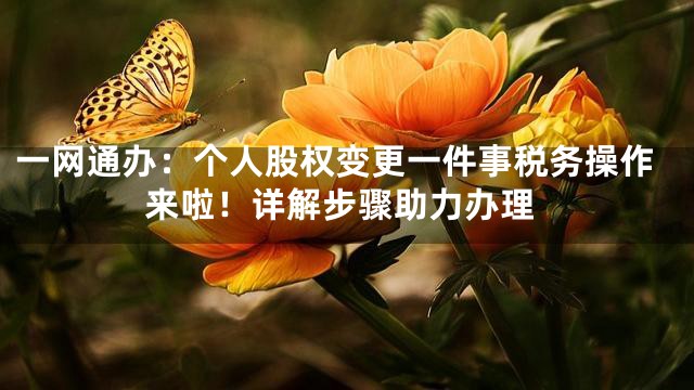 一网通办：个人股权变更一件事税务操作来啦！详解步骤助力办理