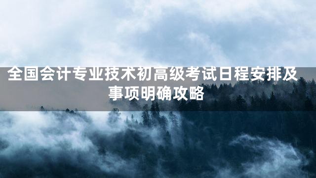 全国会计专业技术初高级考试日程安排及事项明确攻略