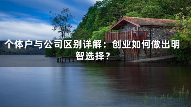 个体户与公司区别详解：创业如何做出明智选择？