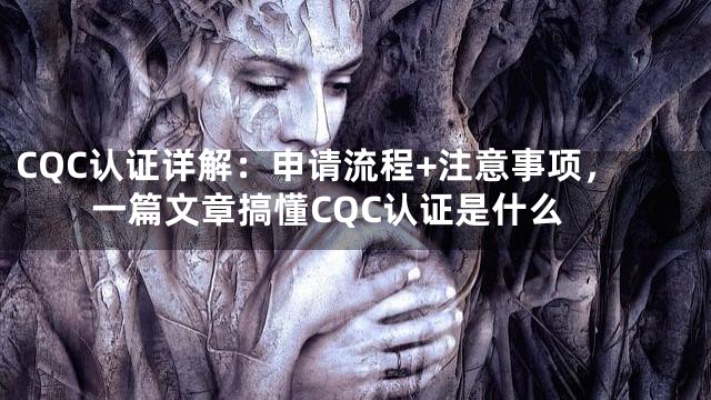 CQC认证详解：申请流程+注意事项，一篇文章搞懂CQC认证是什么