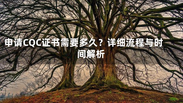 申请CQC证书需要多久？详细流程与时间解析