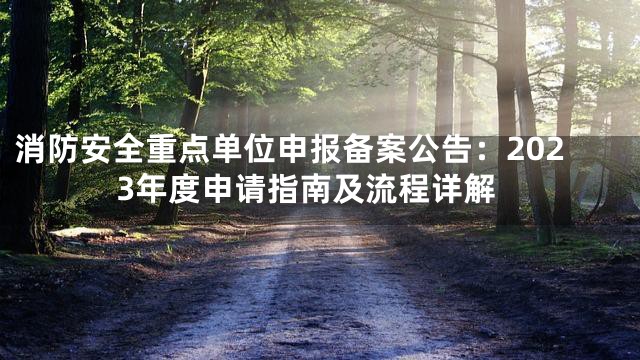 消防安全重点单位申报备案公告：2023年度申请指南及流程详解