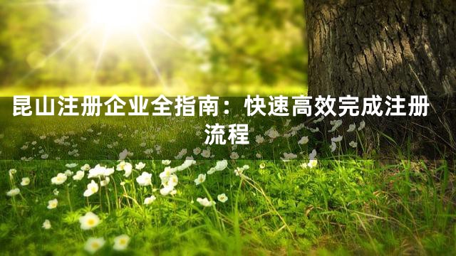 昆山注册企业全指南：快速高效完成注册流程
