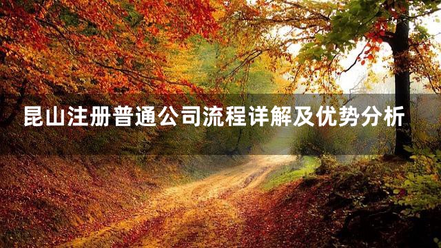 昆山注册普通公司流程详解及优势分析