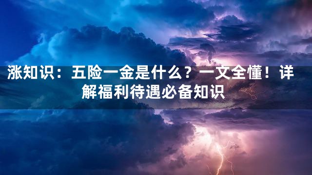 涨知识：五险一金是什么？一文全懂！详解福利待遇必备知识