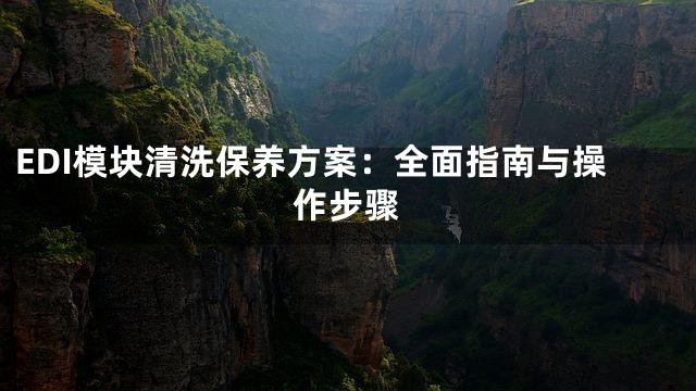 EDI模块清洗保养方案：全面指南与操作步骤