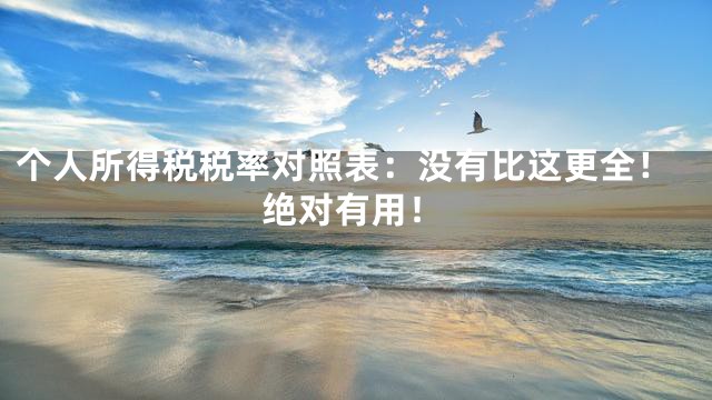 个人所得税税率对照表：没有比这更全！绝对有用！