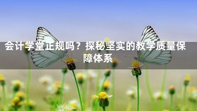 会计学堂正规吗？探秘坚实的教学质量保障体系