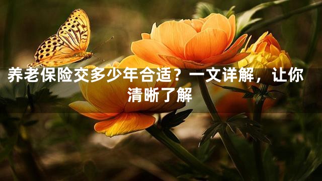 养老保险交多少年合适？一文详解，让你清晰了解