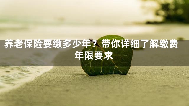 养老保险要缴多少年？带你详细了解缴费年限要求