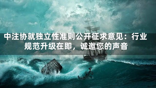 中注协就独立性准则公开征求意见：行业规范升级在即，诚邀您的声音