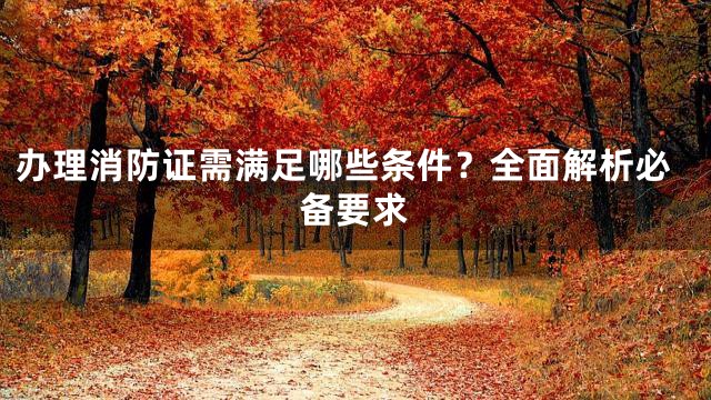 办理消防证需满足哪些条件？全面解析必备要求