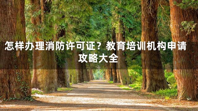 怎样办理消防许可证？教育培训机构申请攻略大全