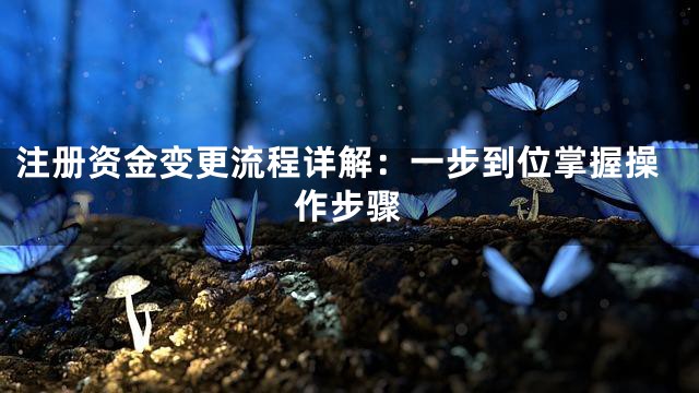 注册资金变更流程详解：一步到位掌握操作步骤