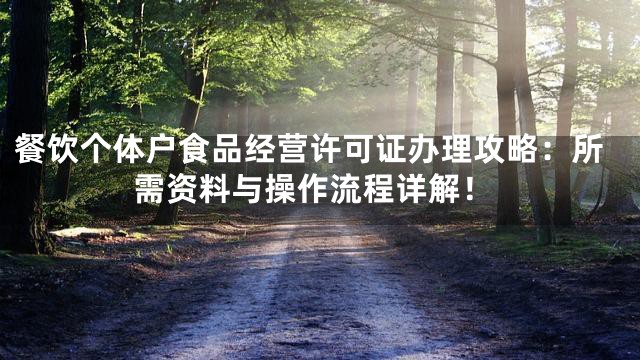 餐饮个体户食品经营许可证办理攻略：所需资料与操作流程详解！