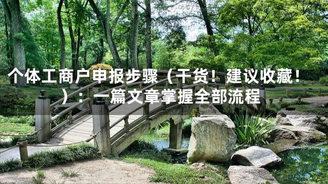 个体工商户申报步骤（干货！建议收藏！）：一篇文章掌握全部流程