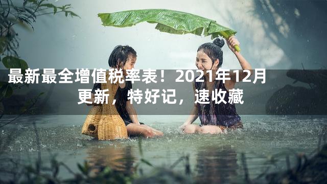 最新最全增值税率表！2021年12月更新，特好记，速收藏