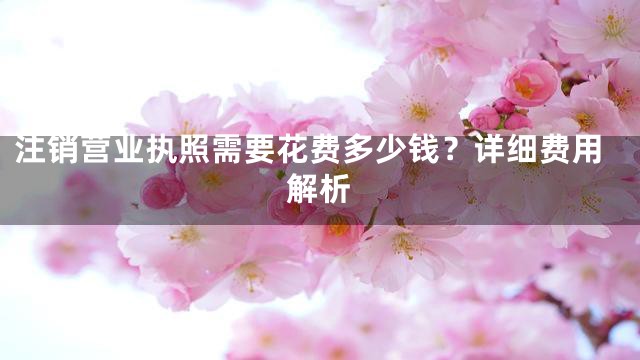 注销营业执照需要花费多少钱？详细费用解析