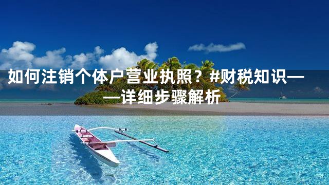 如何注销个体户营业执照？#财税知识——详细步骤解析