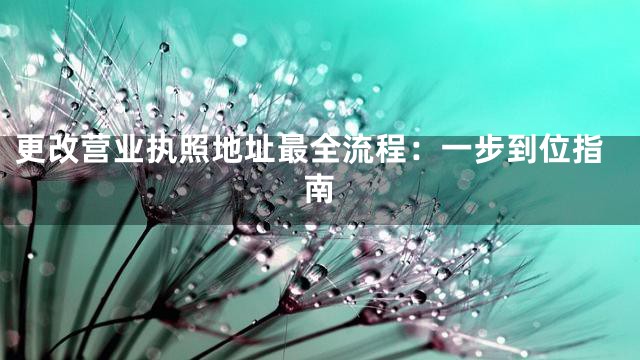 更改营业执照地址最全流程：一步到位指南