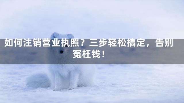 如何注销营业执照？三步轻松搞定，告别冤枉钱！