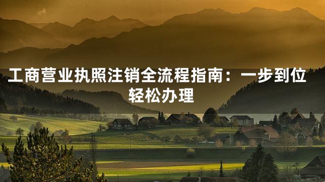 工商营业执照注销全流程指南：一步到位轻松办理