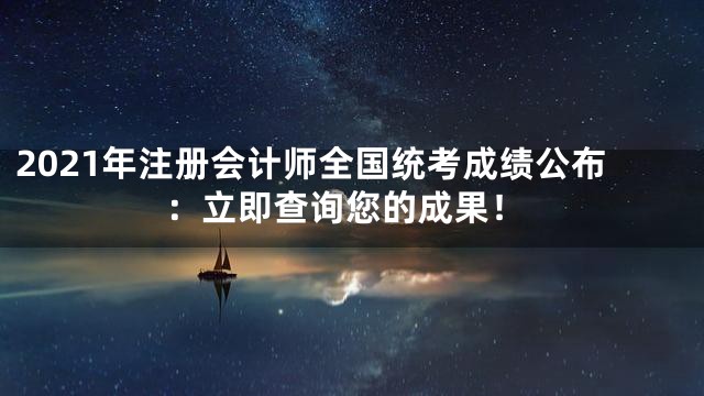 2021年注册会计师全国统考成绩公布：立即查询您的成果！