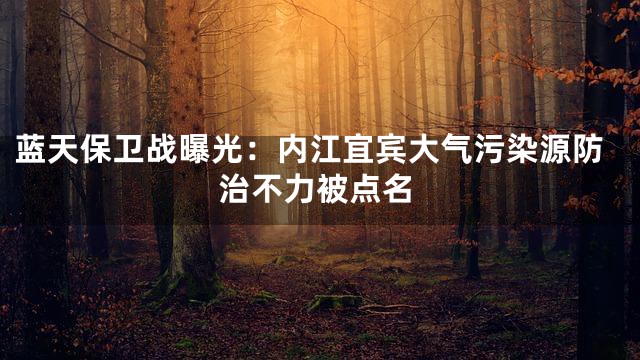 蓝天保卫战曝光：内江宜宾大气污染源防治不力被点名